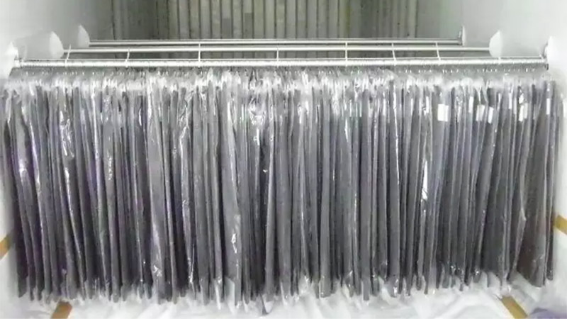 garments on hanger containers