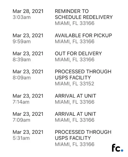 reminder to schedule delivery usps