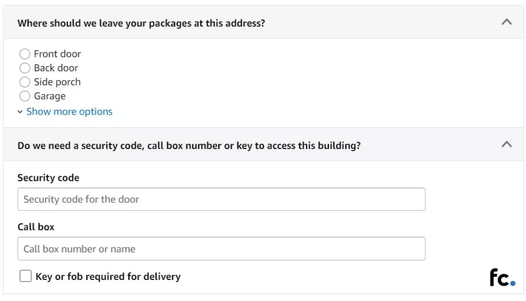Amazon adding delivery instructions